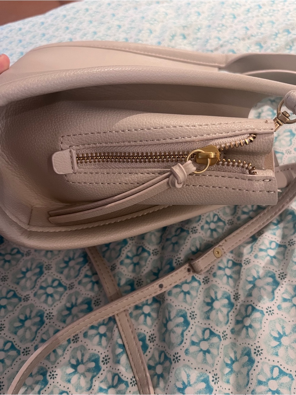 Zara Mini Pebbled Leather Top-Handle Crossbody — Light Beige - Picture 3 of 10